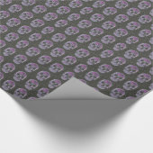 Flippiges rosa Schädel-Packpapier Geschenkpapier (Ecke)