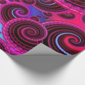 Flippiges Rosa-und Türkis-Strudel-Muster Geschenkpapier (Ecke)