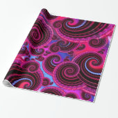 Flippiges Rosa-und Türkis-Strudel-Muster Geschenkpapier (Ungerollt)