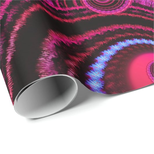 Flippiges Rosa-und Türkis-Strudel-Muster Geschenkpapier (Rolleneckpunkt)