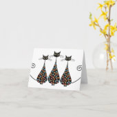 Flippiges schwarzes Catin Notecards Karte (Gelbe Blume)