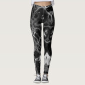 Flippiges Schwarzes u. Weiß Leggings (Vorderseite)