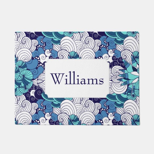 Flippiges Seashell-Muster | addieren Ihren Namen Fußmatte (Vorderseite)