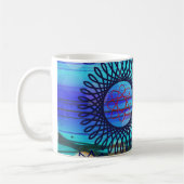 Flippiges Spirograph-geometrisches Muster-blauer Kaffeetasse (Links)