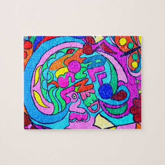 flippiges starkes buntes Hippiepuzzlespiel Puzzle (Horizontal)