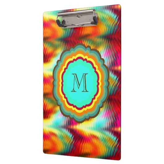 Flippiges, vibrierendes Regenbogen-Monogramm Klemmbrett (Links)