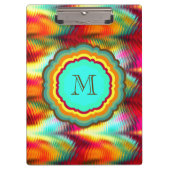Flippiges, vibrierendes Regenbogen-Monogramm Klemmbrett (Vorderseite)