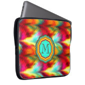 Flippiges, vibrierendes Regenbogen-Monogramm Laptopschutzhülle (Vorne Rechts)