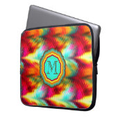 Flippiges, vibrierendes Regenbogen-Monogramm Laptopschutzhülle (Vorderseite Links)