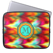 Flippiges, vibrierendes Regenbogen-Monogramm Laptopschutzhülle (Vorderseite)