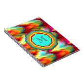 Flippiges, vibrierendes Regenbogen-Monogramm Notizblock (Rechte Seite)