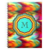 Flippiges, vibrierendes Regenbogen-Monogramm Notizblock (Vorderseite)