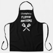 Flippin Awesome Personalized Black Grilling Schürze (Vorderseite)