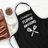Flippin Awesome Personalized Black Grilling Schürze