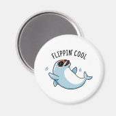 Flippin Cool Funny Dolphin Pub Magnet (Vorderseite/Rückseite)