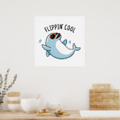 Flippin Cool Funny Dolphin Pub Poster (Küche)