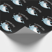 Flippin Cool Funny Dolphin Pun Dark BG Geschenkpapier (Ecke)
