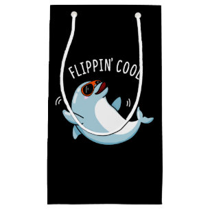Flippin Cool Funny Dolphin Pun Dark BG Kleine Geschenktüte