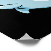 Flippin Cool Funny Dolphin Pun Dark BG Poster (Ecke)