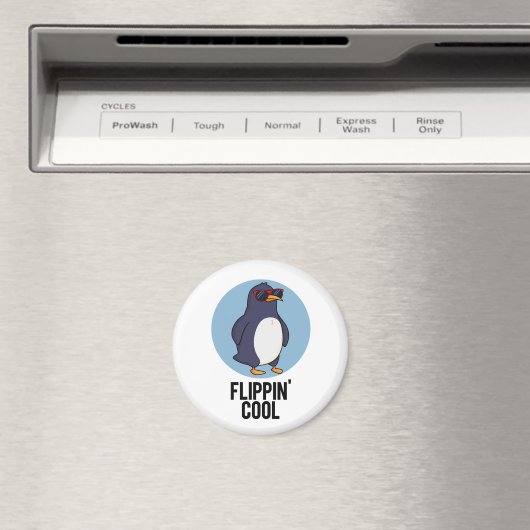 Flippin Cool Funny Pinguin Pun Magnet (In Situ (Geschirrspüler))