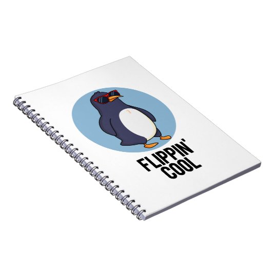 Flippin Cool Funny Pinguin Pun Notizblock (Rechte Seite)