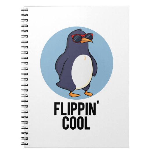 Flippin Cool Funny Pinguin Pun Notizblock (Vorderseite)