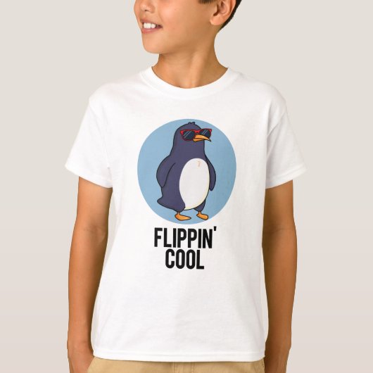 Flippin Cool Funny Pinguin Pun T-Shirt (Vorderseite)