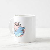 Flippin Fantastischer Funny Dolphin Pun Kaffeetasse (Vorderseite Links)