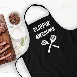 Flippin Phantastisch Spatula Funny Black Grilling Schürze