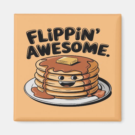 Flippins Phantastisches Pancake Stack Funny Breakf Magnet (Vorne)