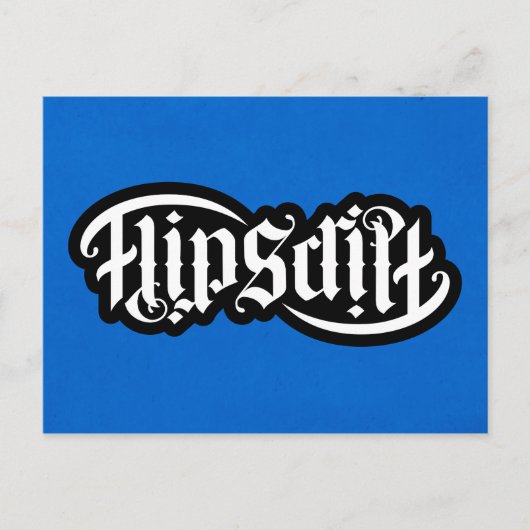 FlipScript-Ambigram-Notecard Postkarte (Vorderseite)
