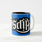 FlipScript-Ambigram-Tasse Zweifarbige Tasse (VorderseiteRechts)