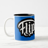 FlipScript-Ambigram-Tasse Zweifarbige Tasse (Links)