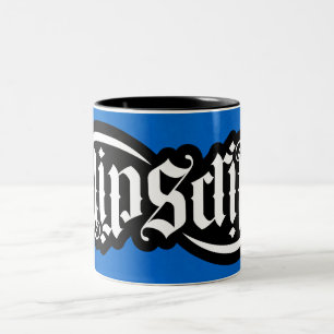 FlipScript-Ambigram-Tasse Zweifarbige Tasse