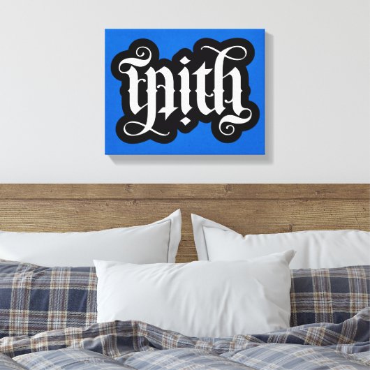FlipScript Ambigram Wrapped Canvas Leinwanddruck (Insitu (Schlafzimmer))