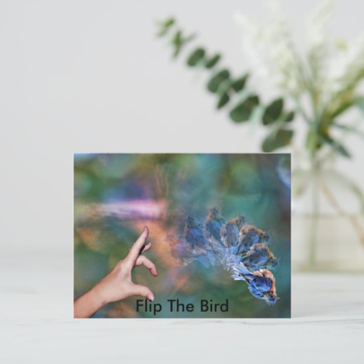 FlipTheBird Postkarte (Stehend Vorderseite)