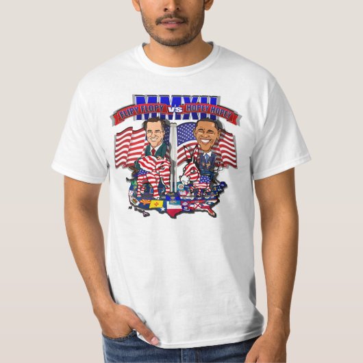 Flipy Flopy gegen Hopey Hoffnung Romney Obama T-Shirt (Vorderseite)