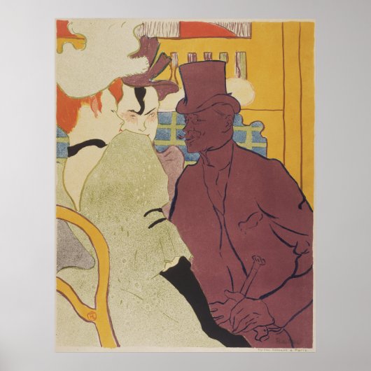 Flirt Art Nouveau Poster von Toulouse-Lautrec (Vorne)