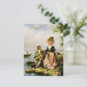 "Flirt au Bord de la Mer" von Hippolyte Lucas Postkarte (Stehend Vorderseite)