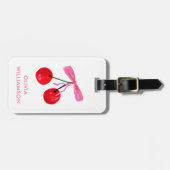 Flirt Cherry & Pink Schleife Gepäckanhänger (Vorderseite horizontal)