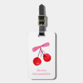Flirt Cherry & Pink Schleife Gepäckanhänger (Vorderseite vertikal)