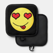 Flirt Emoji Topflappen (Vorderseite/Rückseite)