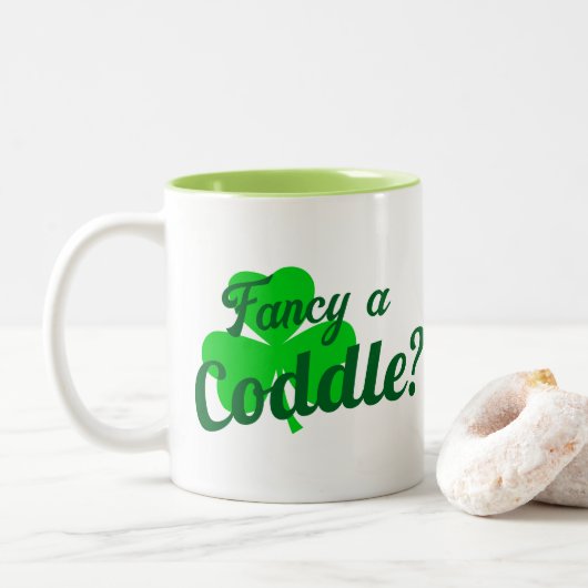 Flirt Extravagant ein kuscheliges Cuddle Funny Iri Zweifarbige Tasse (Mit Donut)