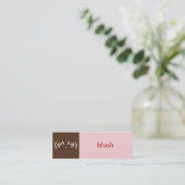 Flirt-Karte rosa-braune rot-schwarze emoticale Nac Mini Visitenkarte (Stehend Vorderseite)