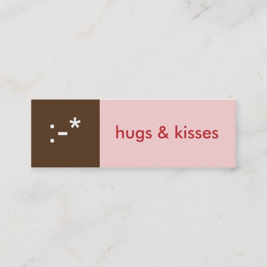 Flirt Karte rosa braune Umarmungen küsst emoticon  (Vorderseite)