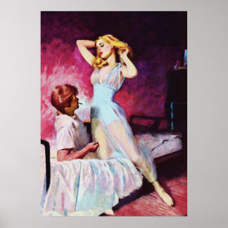Flirt paare Vintage Pulp Magazine Cover Art Poster