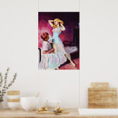 Flirt paare Vintage Pulp Magazine Cover Art Poster (Küche)