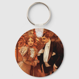 Flirt-Schlüsselkette Alphonse Mucha Schlüsselanhänger