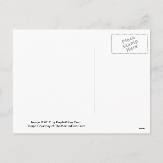 Flirt-Tini Valentine Martini Rezept Postkarte (Rückseite)