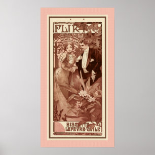 Flirt von Alphons Mucha Poster